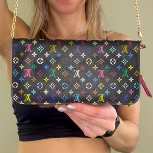 Louis Vuitton y2k multi color monogram wallet on chain